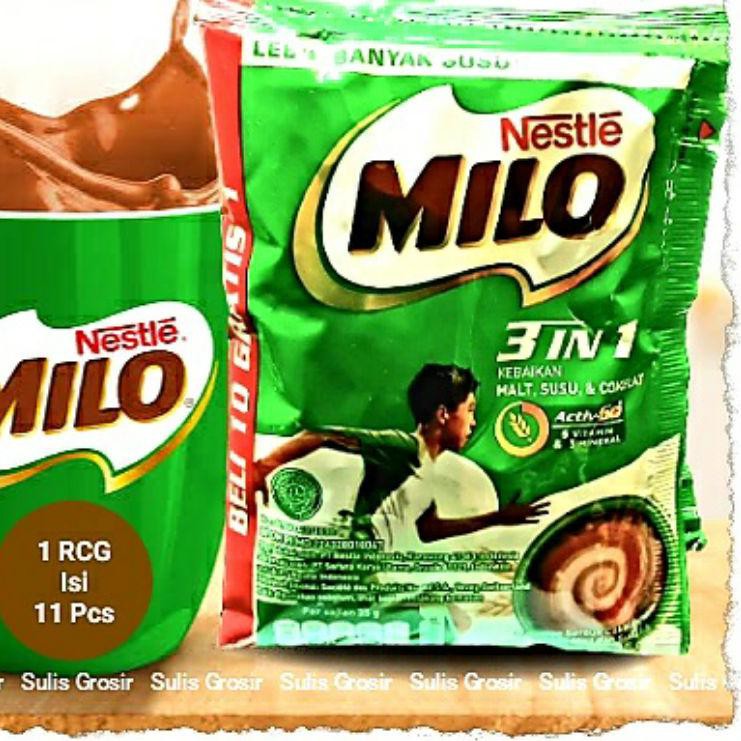 

MEN SALE Milo 3 in 1 Activ Go 1 Renceng isi 11 Sachet @ 35 gram