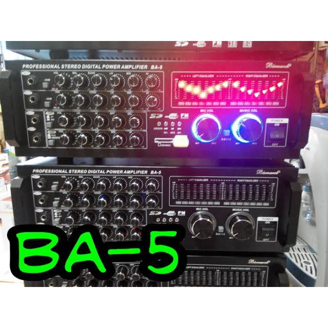 POWER AMPLIFIER BISMARCK BA 5 BA5 KARAOKE MIC INPUT VOLUME TONE ECHO EFFECT USB SD CARD MP3 RADIO FM