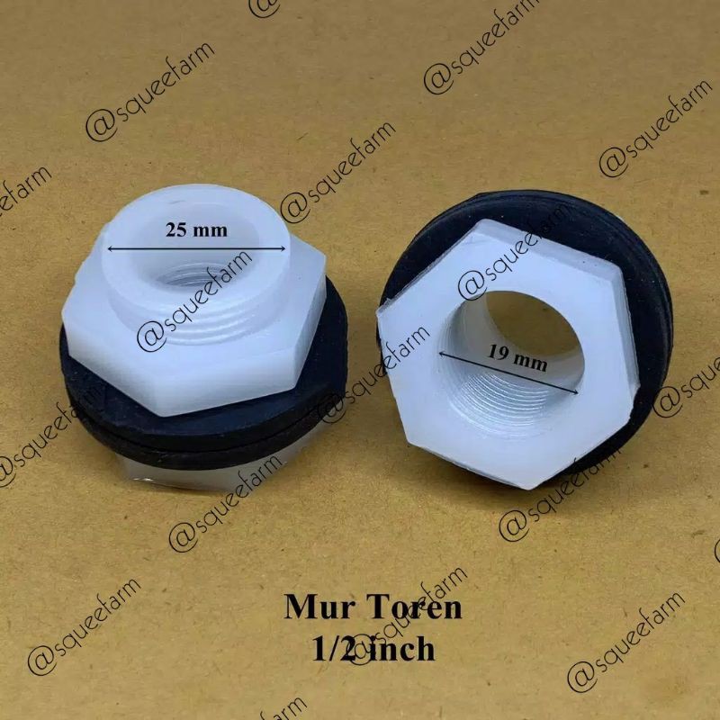 Mur Toren 1/2" / Fitting Overflow Dutch Bucket System Hidroponik