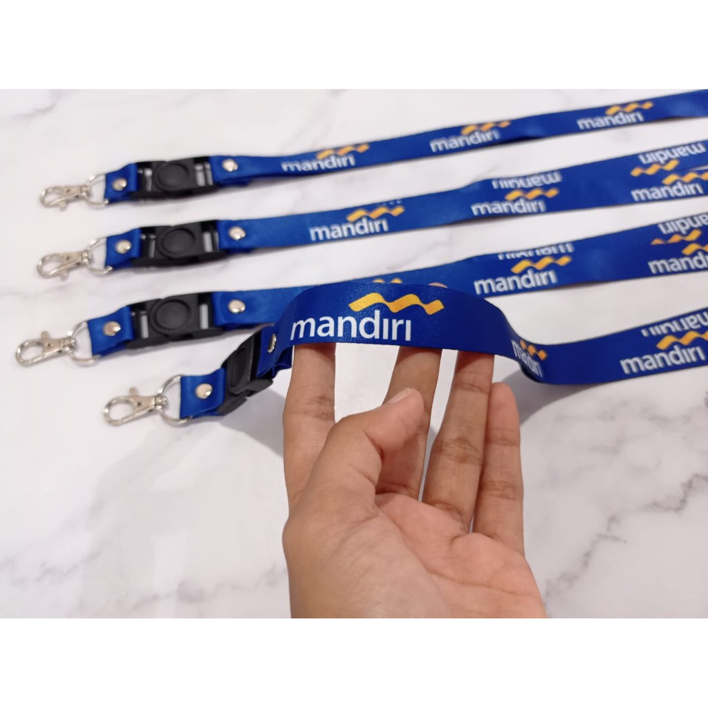 

Pancawarna - Cetak Lanyard MANDIRI BIRU | custom logo | print lanyard - gantungan hp - holder - yoyo logo