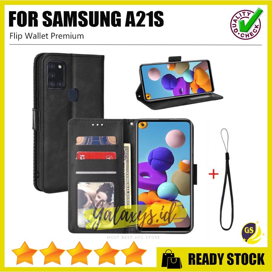 Leather Flip Cover Samsung A01 Core M11 M21 M31 M51 A11 A21S A31 A51 A71 Wallet Case Casing Dompet