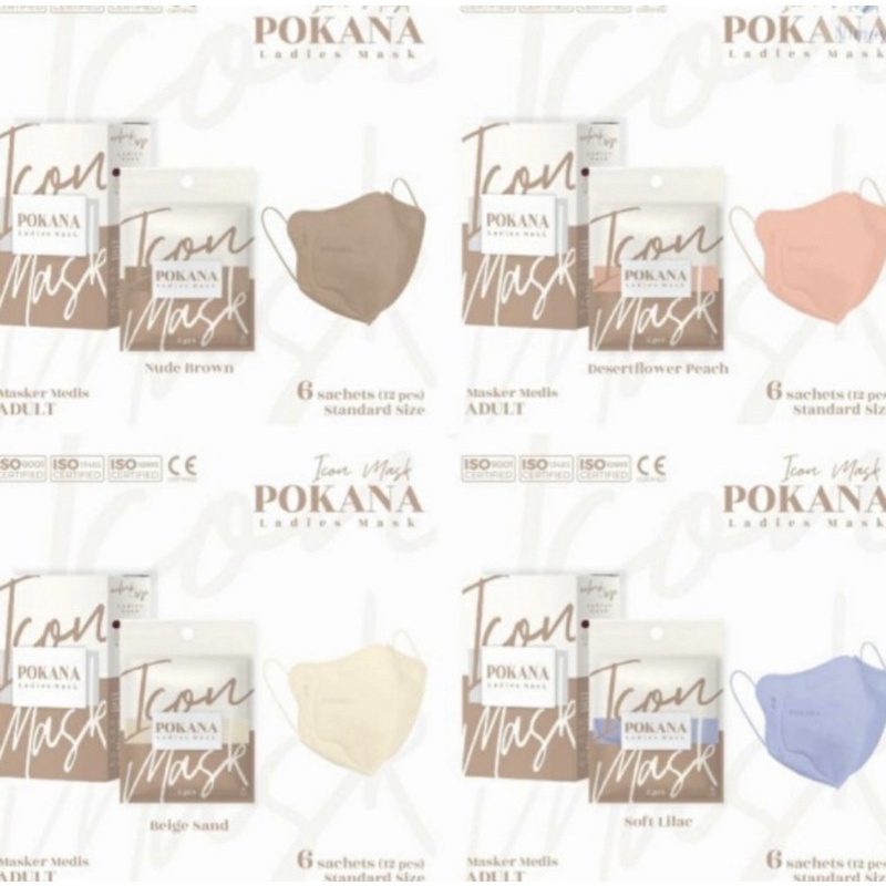 Masker Pokana Icon 4 Ply Mask Medis Box isi 12 pcs