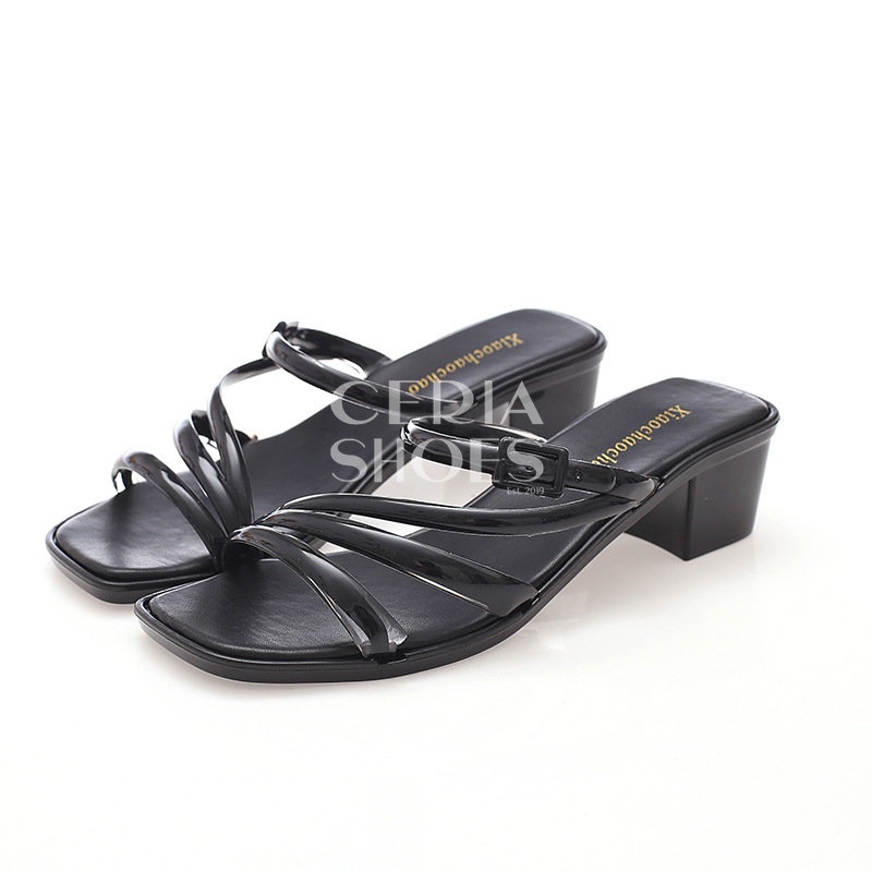 BALANCE Sandal Heels Wanita Import Tali Bahan Tali PVC Hak 5 Cm Kokoh Sol Non-Slip 0212