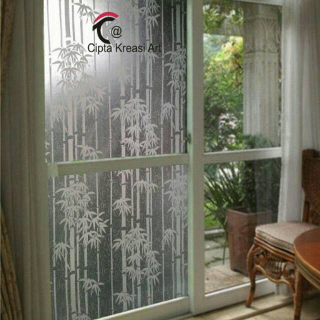 Stiker kaca motif bambu/stiker kaca film