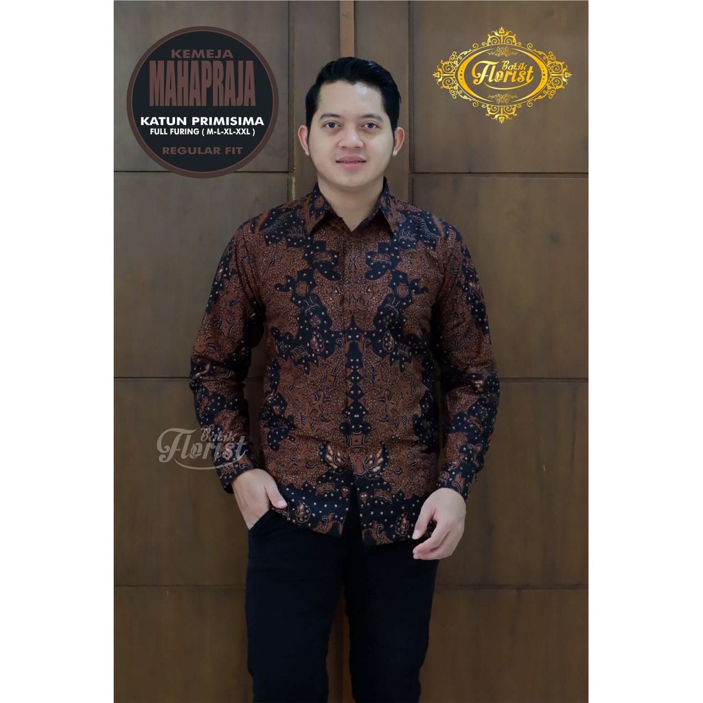 MAHAPRAJA Kemeja Batik Pria Full Furing Bahan Katun Primisima