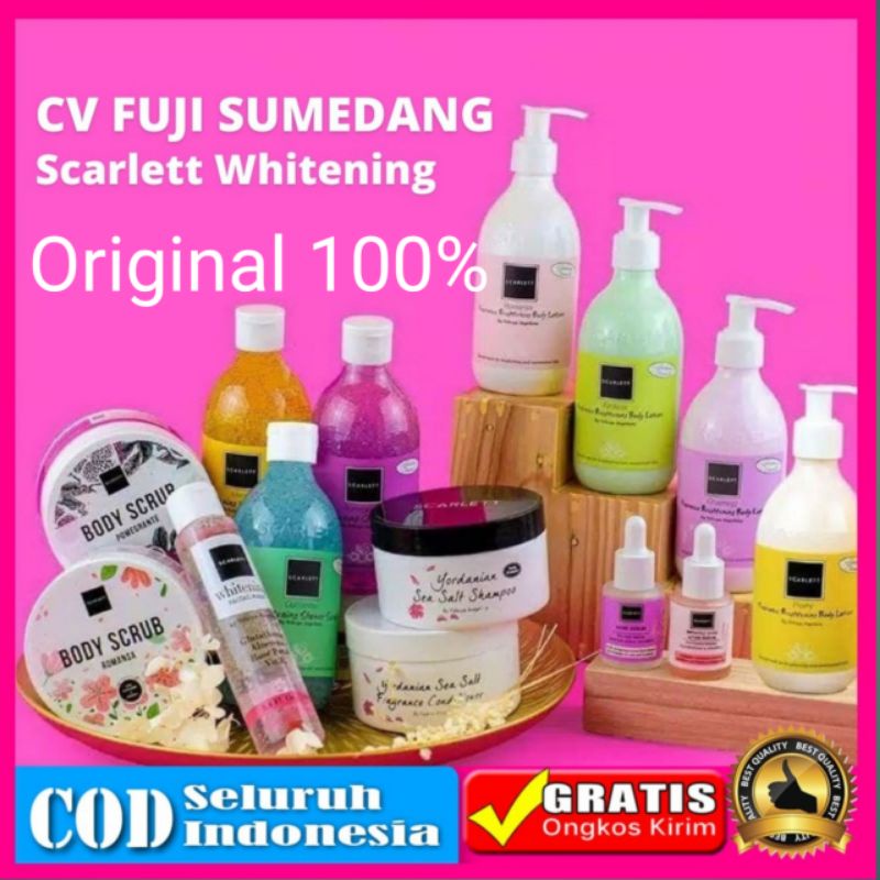 Secarlet/Scarlet/Skarlet/Sekarlet/Scarlett Whitening Body Lation Acne Serum Wajah Paket Lenkap Ori