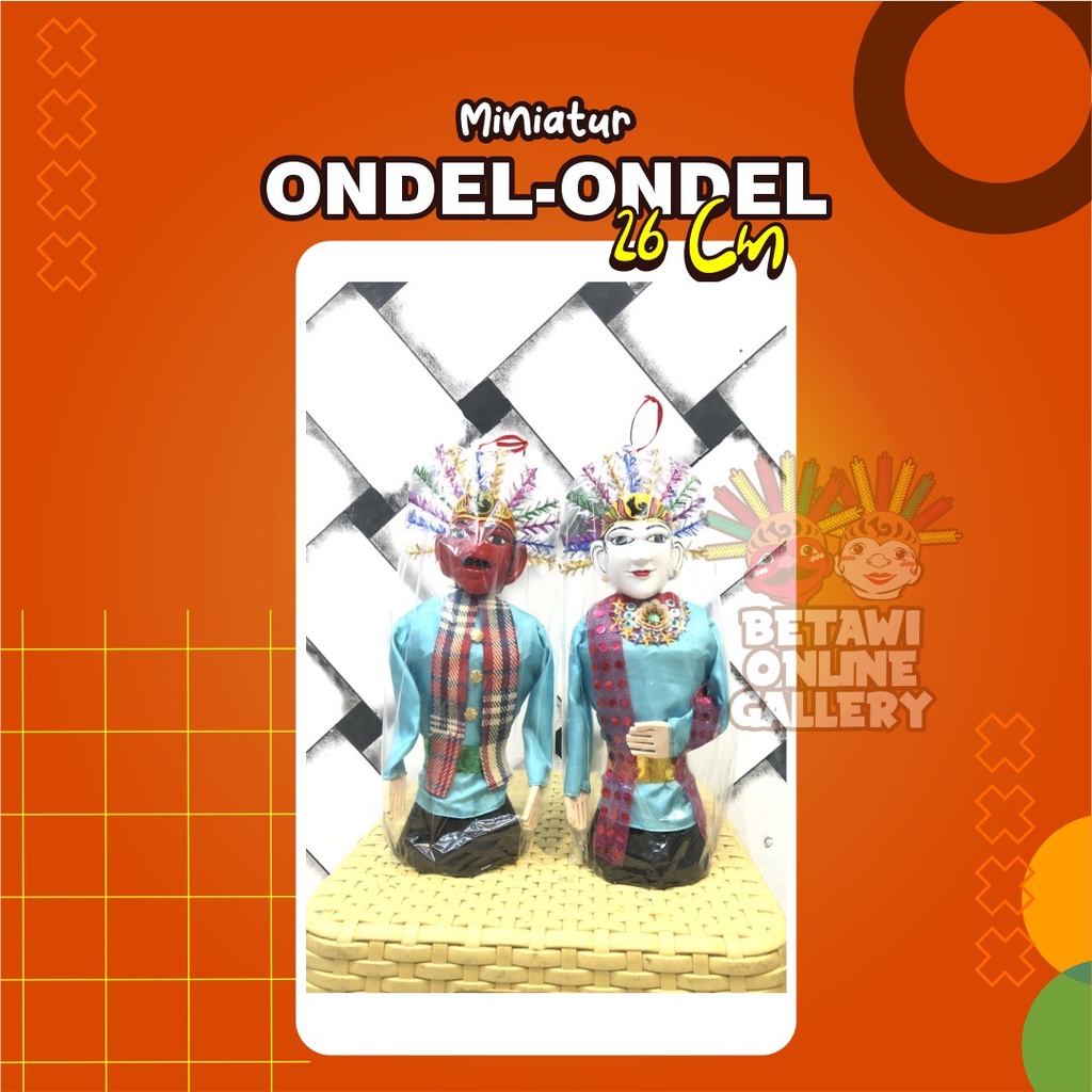 Miniatur Ondel-Ondel Mini 27cm [ Sepasang]