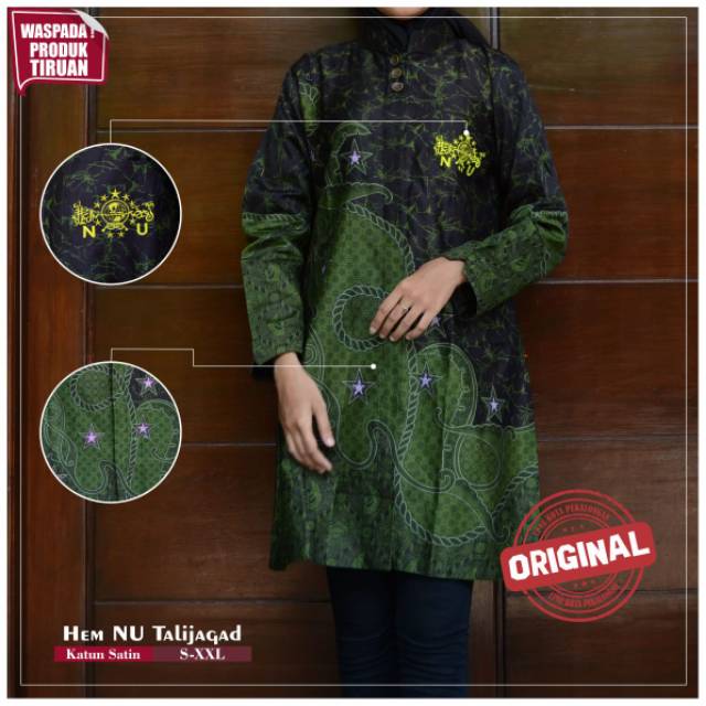 Promo Blus Wanita Atasan Batik Wanita Logo Nu Bordir Motif Tali Jagad Nahdlatul Ulama Exclusive 5336AoWhyVAVen