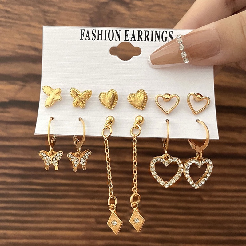 Set Anting Bentuk Kupu-Kupu Motif Leopard Warna Coklat Untuk Wanita