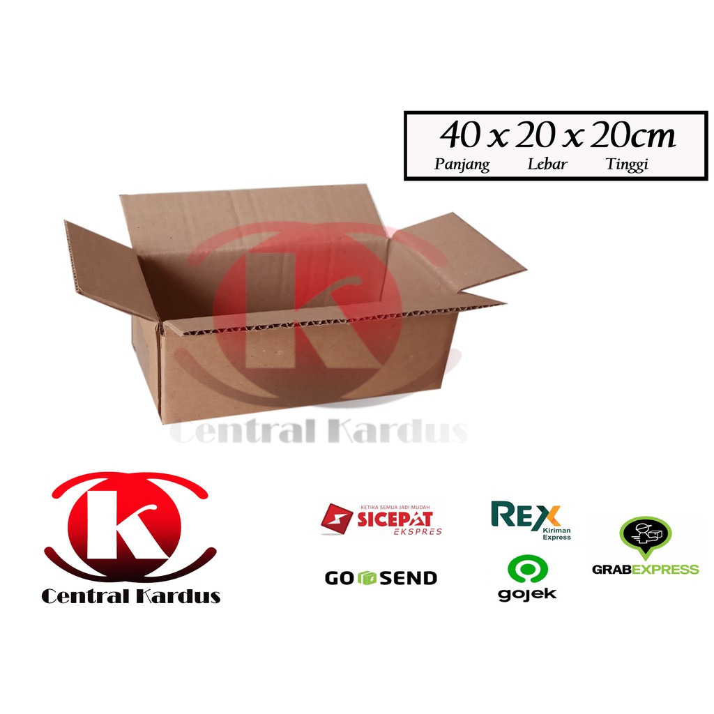 

( ISI 10 PCS ) KARDUS UK.40x20x20cm dus box Polos/ box kardus/ box dus packing -centralkardus
