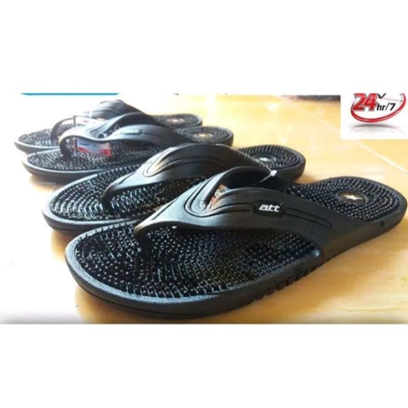 Att Sandal Jepit Refleksi Karet Duri Sendal Repleksi Terapi Reflexi Kaki Berduri Wanita Pria Hitam E