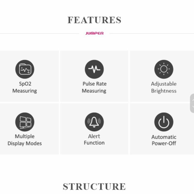 Pulse Oximeter Jumper Jpd500E Oled Oksimeter Alat Ukur Saturasi Oksige
