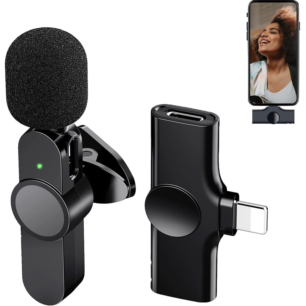 Mic Wireless/ Mic Clip On Lavalier G-Power Hp Vlog Youtuber Portable Mic for Iphone and Android Smartphone Condenser