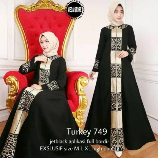 Abaya Gamis Maxi Dress Arab Saudi Bordir Zephy Turki Umroh Dubai Turkey saudi