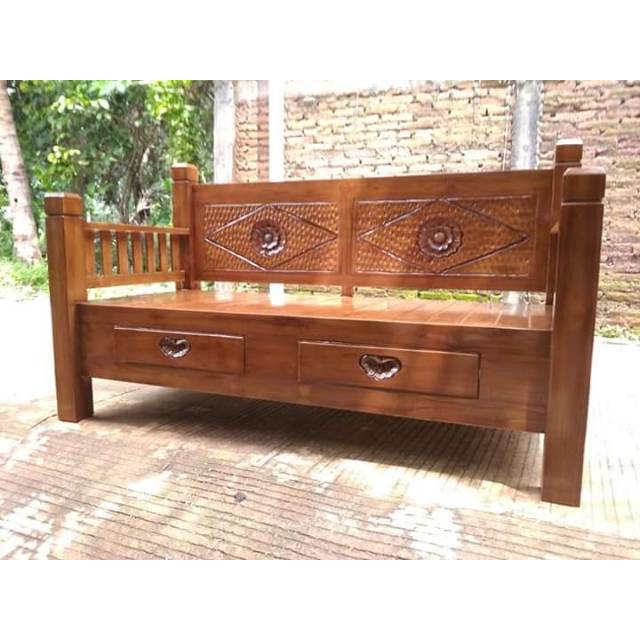 Bangku Bale bale kayu Jati ukuran 150