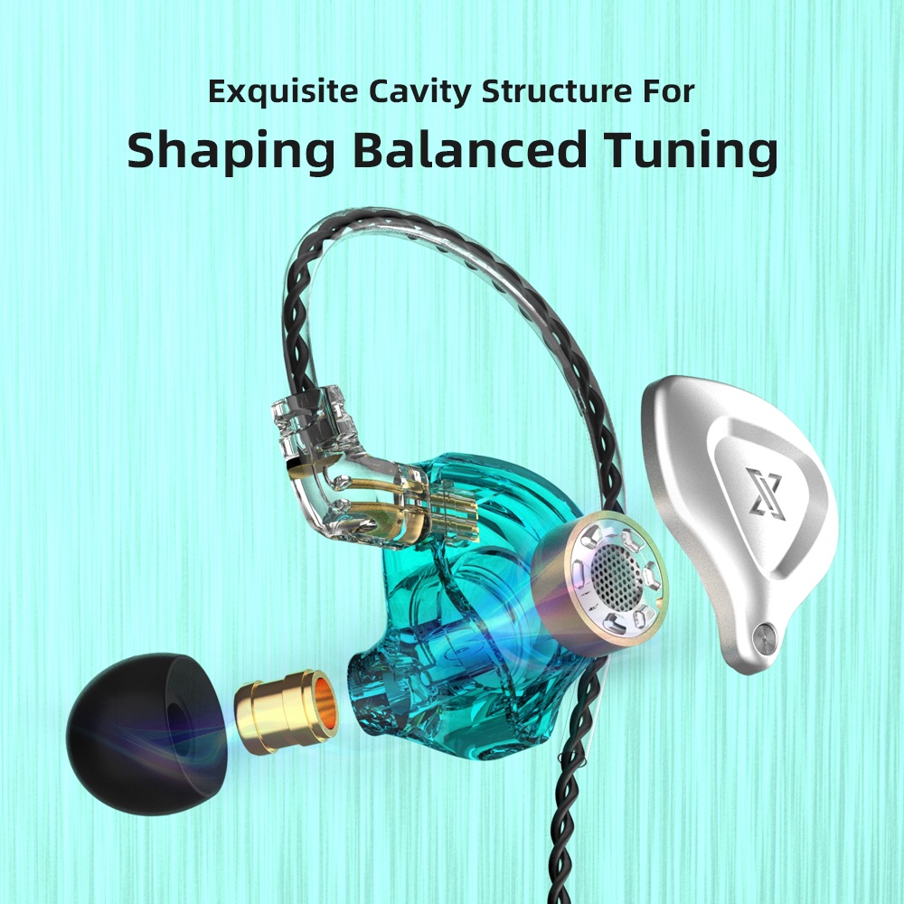 Qkz Zx2 Earphone In Ear Hifi 1ddd Dynamic Heavy Bass Bahan Metal Dengan Mic