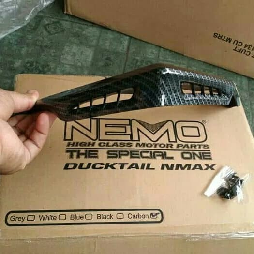 Ducktail Cover Tutup Carbon NEMO Sirip Lampu Belakang Aksesoris Variasi Yamaha New Nmax 2021 Nemo