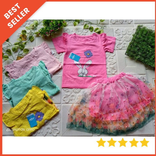 [0-4T] PROMO Setelan Rok Tutu Import Anak Perempuan TERMURAH TERLARIS / SETELAN ROK TUTU KELINCI