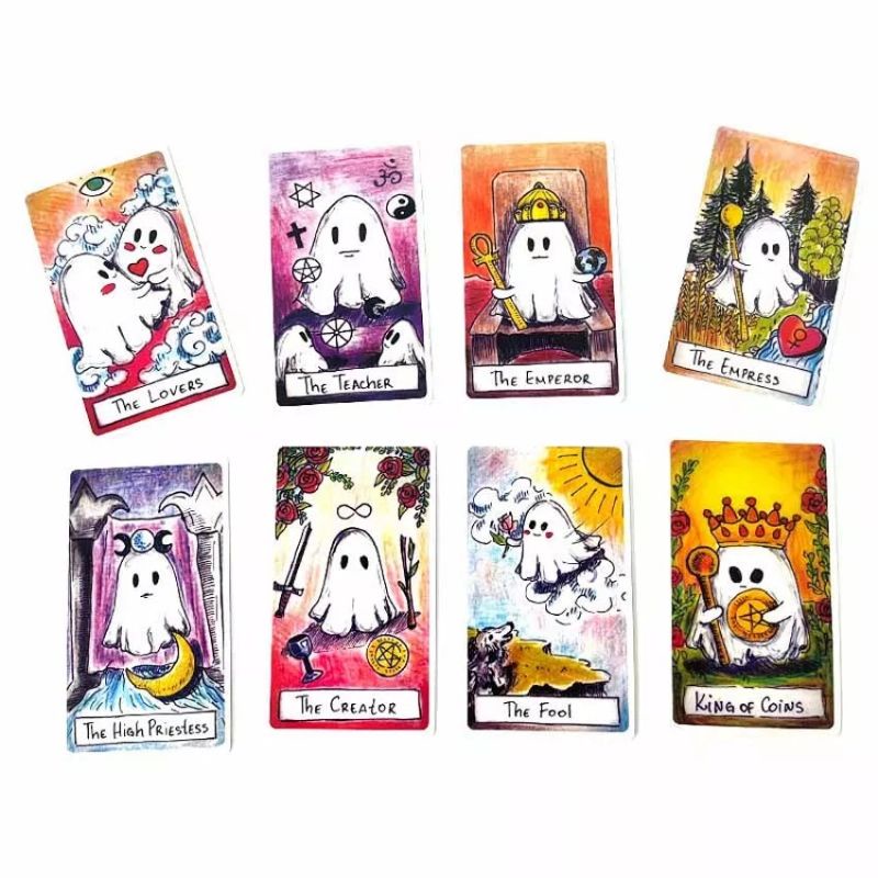 Cute Ghost Tarot 12x7cm include guide paper