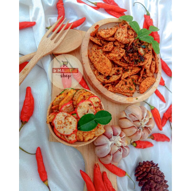 

Basreng pedas jeruk kemasan jumboo Gurih, Renyah, Nikmat