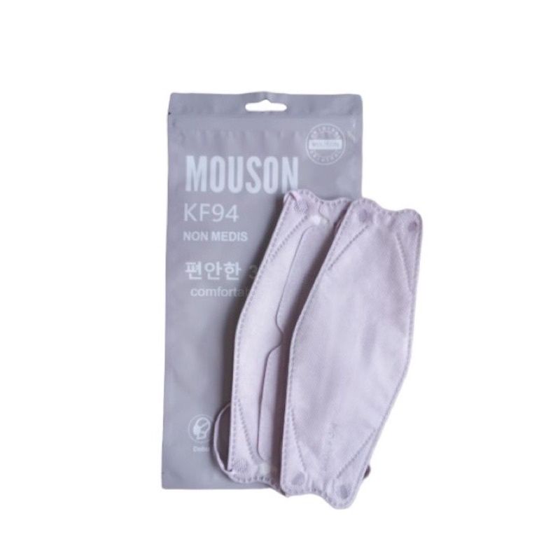KF94 MASKER FACEMASK MOUSON / CAREION / ONCARE 4PLY ISI 10 PCS WARNA HITAM - PUTIH-WHITE GREY MSN /KF94
