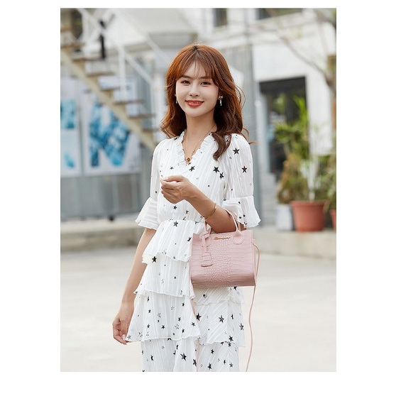 Tas selempang korea wanita motif kulit buaya woman bag bahu fashion import asli