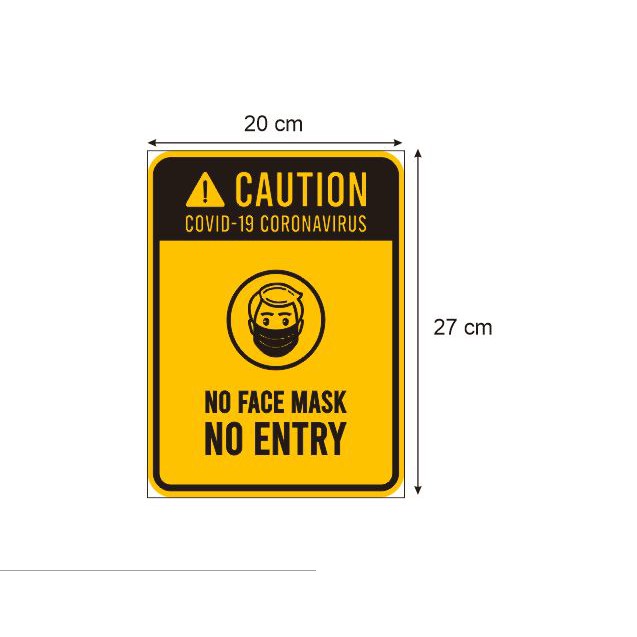 

Stiker Vinyl No Face Mask No Entry Peraturan Himbauan Safety Sign Office