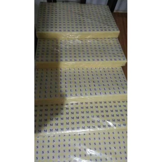 

Tempelan Sticker Label Size/Ukuran Pakaian