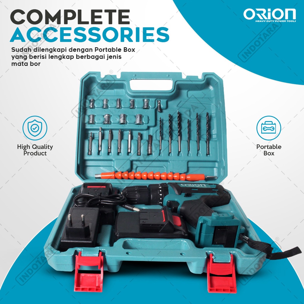 Mesin Bor Baterai Tangan / Cordless Drill Battery Orion CD2100B