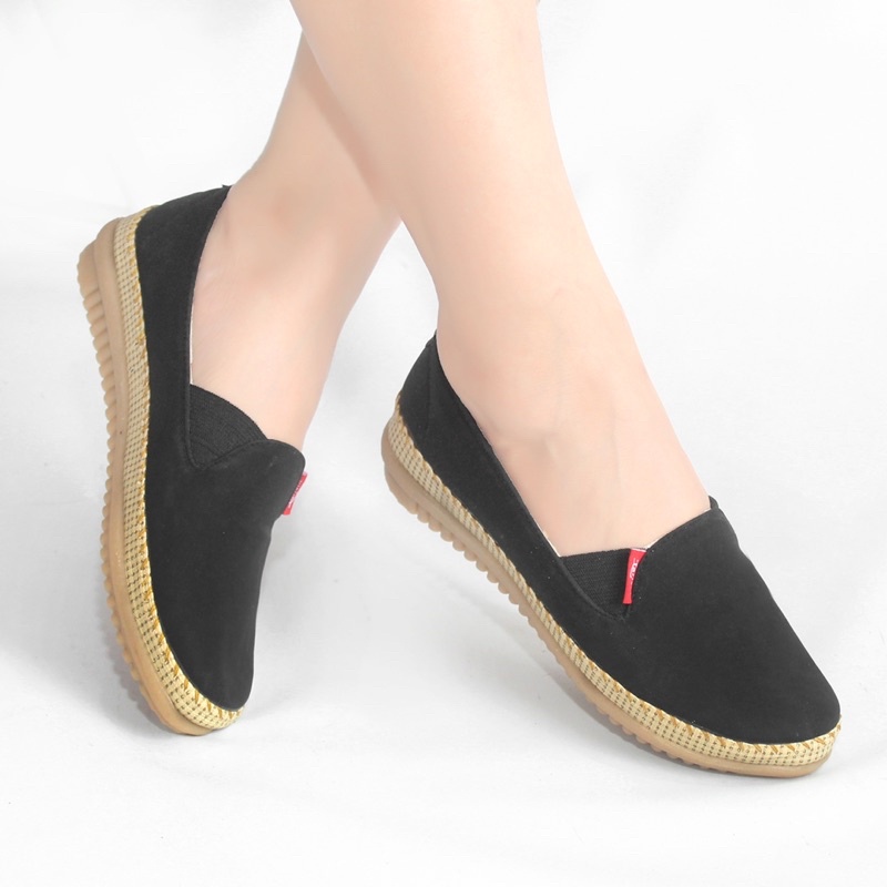 SEPATU WANITA FLATSHOES RAJUT POLOS FLAT TEPLEK CASUAL SPATU CEWEK FLAT SHOES SLIPON PEREMPUAN IBU SLIP ON CEWE M07-2