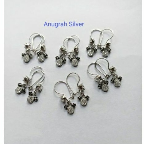 (COD)Anting rumbai anak &amp; remaja Mickey mause panjang perak asli 925/silver lapisan emas putih murni.