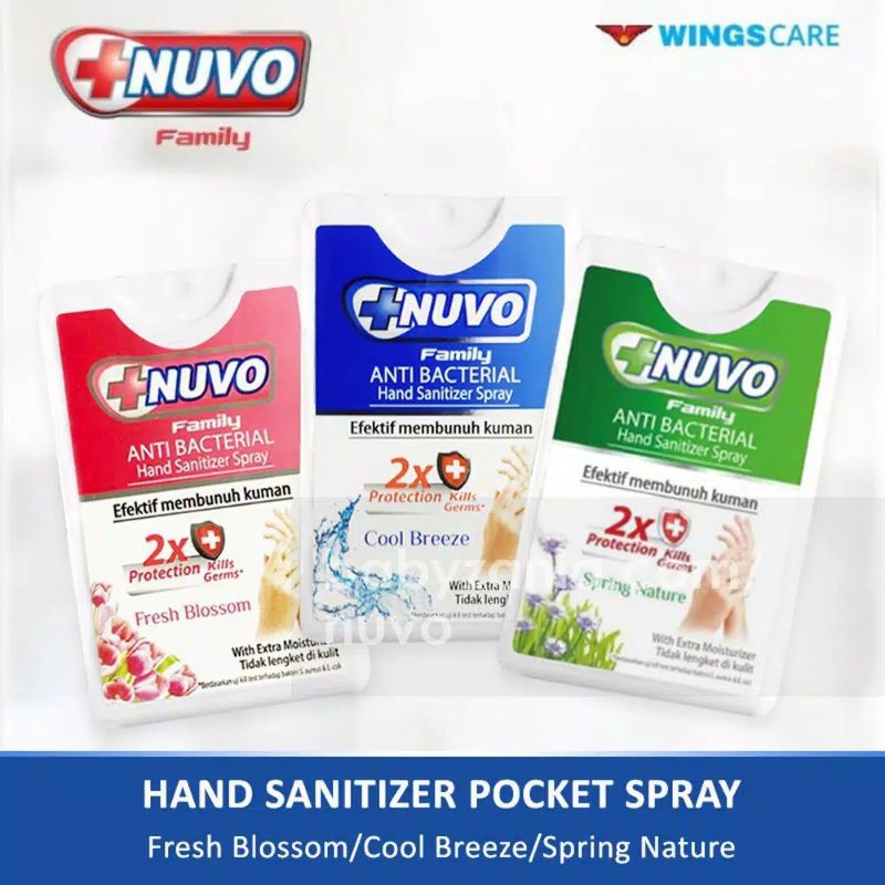Nuvo hand sanitizer pocket spray 18ml handsanitizer pocket