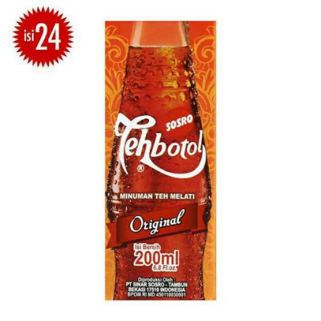 Teh botol sosro 200ml kotak 1 dus