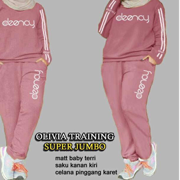 MAR TRAINING OLIVIA Pakaian SET Wanita Training Baju kaos Celana Setelan Olahraga Jumbo terbaru