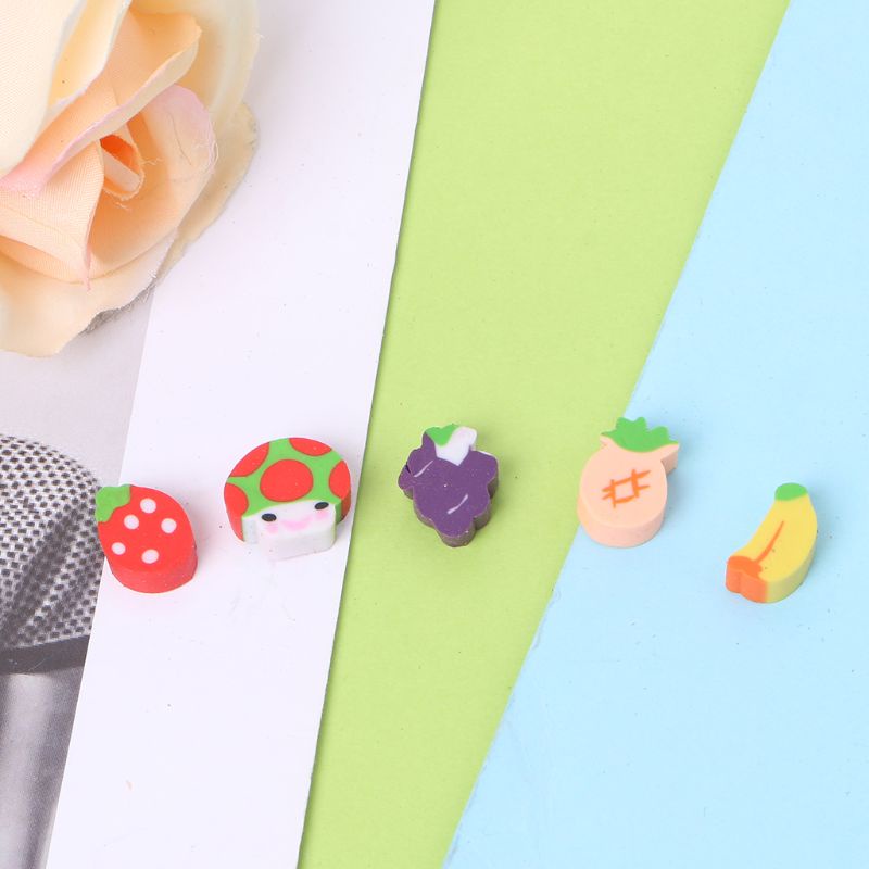 Sun 50Pcs Penghapus Karet Mini Bentuk Buah Lucu Kreatif Untuk Stationery Anak