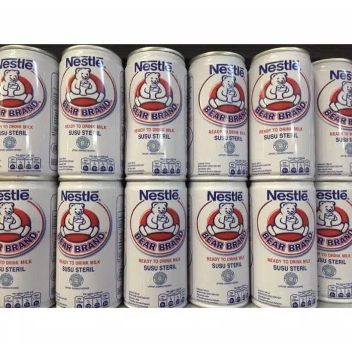 perpcs 1pc Nestle bear brand susu sapi steril siap minum kaleng 189ml