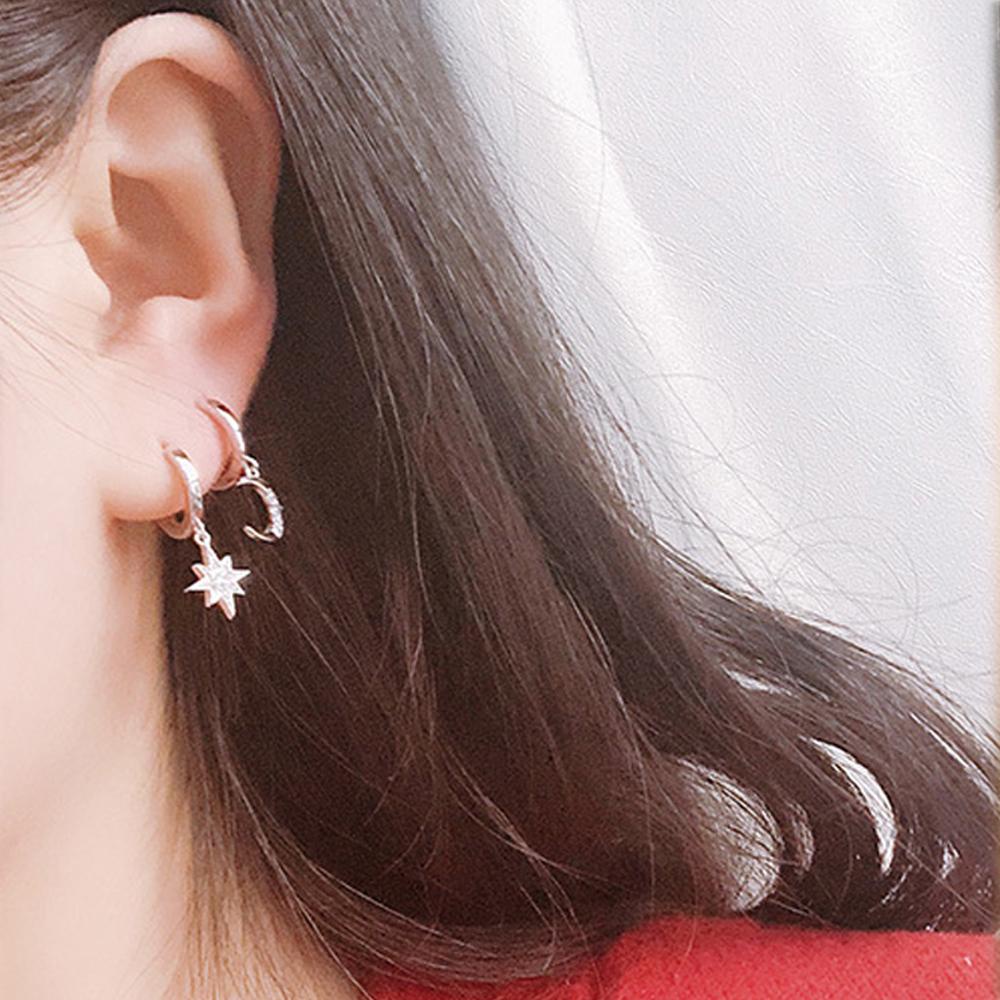 Lily Menjuntai Anting Hadiah Natal Warna Emas Wanita Perhiasan Hadiah Berlian Imitasi Asimetris