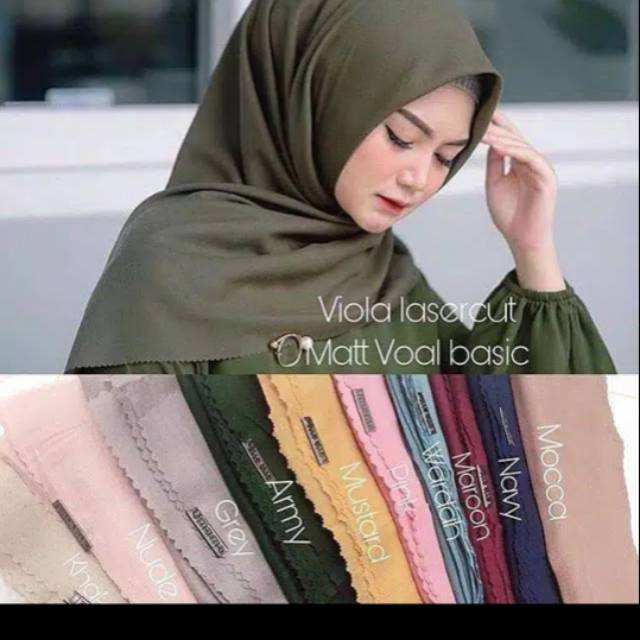 Hijab viola lasercut