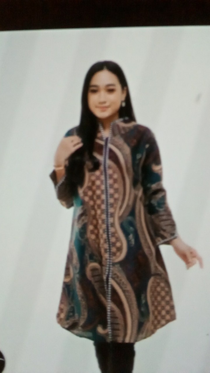 Atasan Batik Wanita Tunik Jumbo Zipper Depan Size M L Xl Xxl Xxxl