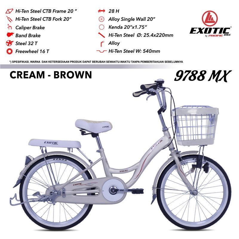 SEPEDA CTB 20 INCH EXOTIC ET 9788 MX (sepeda keranjang)