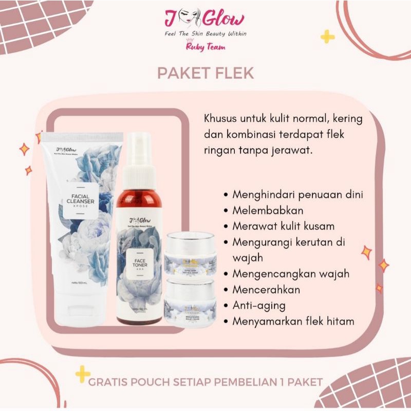 Jglow skincare Paket Flek Whitening Glowing (AMPUH MENGATASI FLEK RINGAN)