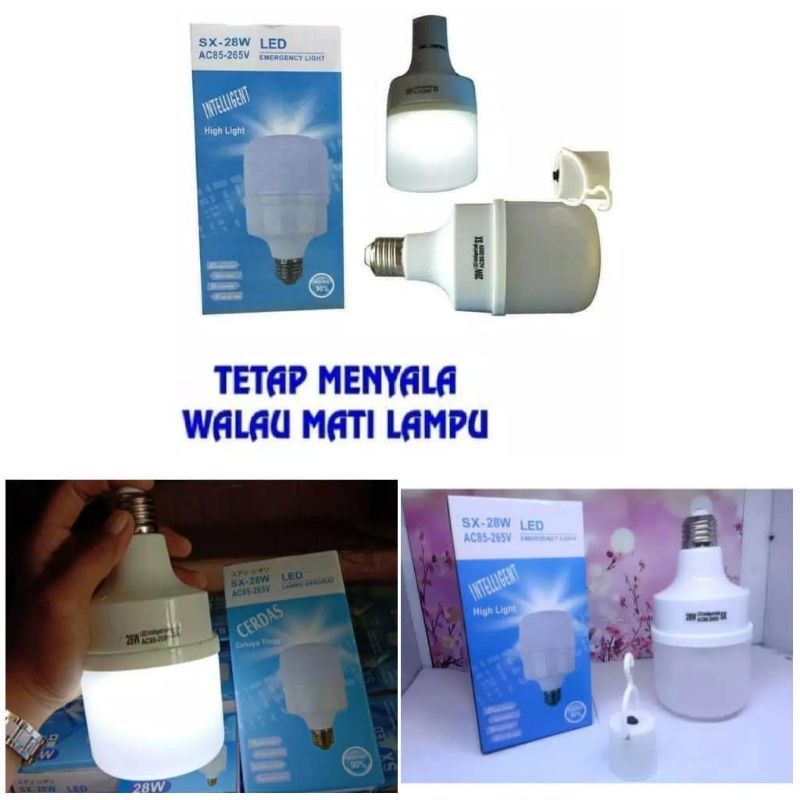 Bohlam Lampu Emergency SX 28watt | Bohlam Sentuh Nyala | Lampu Darurat