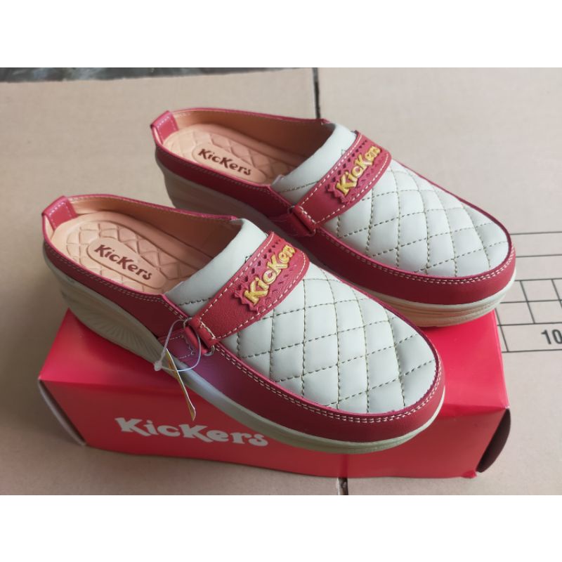 spatu slop  WEDGES Kickers wanita //  sepatu jelly // WEDGES Kickers kombinasi