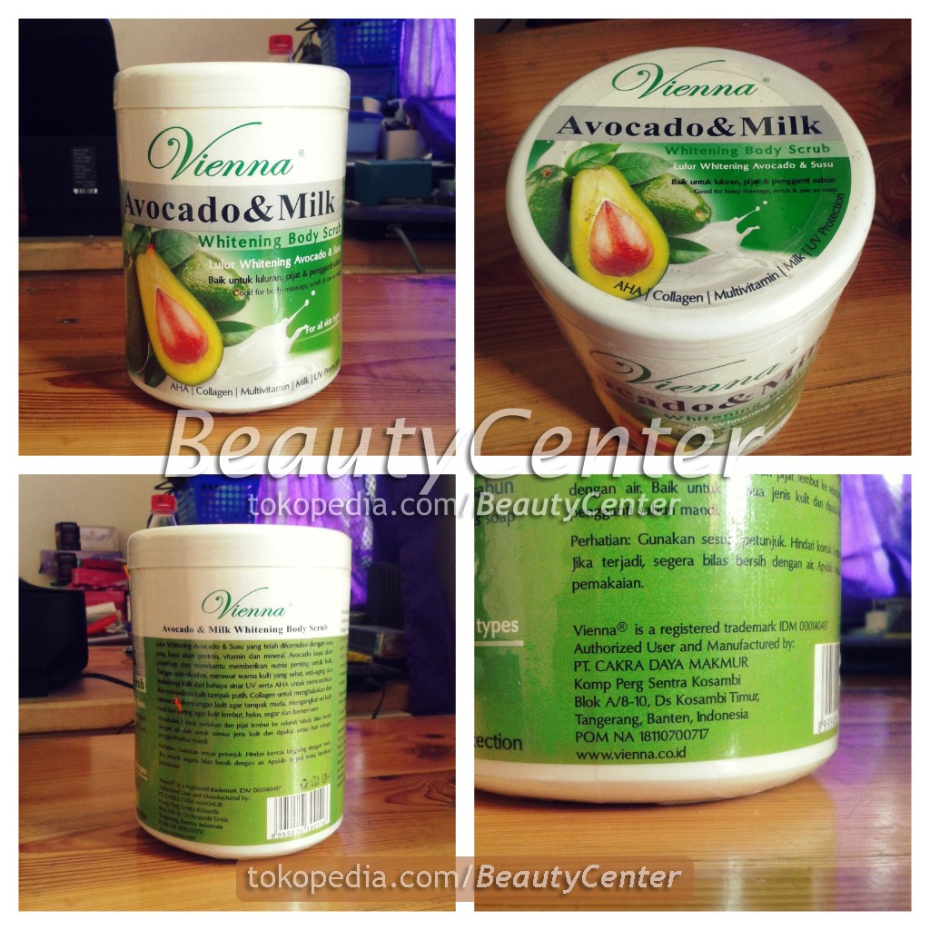 Lulur Vienna Whitening Body Scrub (Varian Avocado Milk)