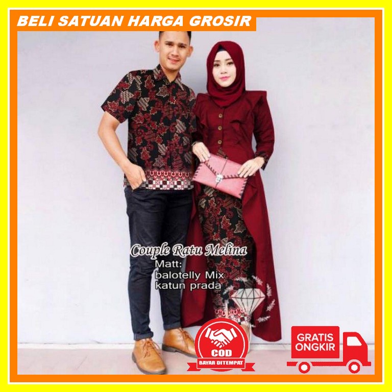 Gamis Couple Dress Pesta Couple Baju Tunangan Kebaya Tunangan Gamis Co Couple Cp Ratumelina Batik