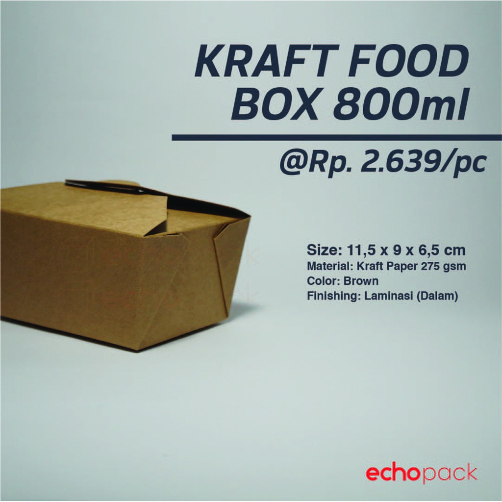 

BROWN KRAFT / PAPER FOOD BOX PACKAGING / 800ML or 27oz / FOOD GRADE