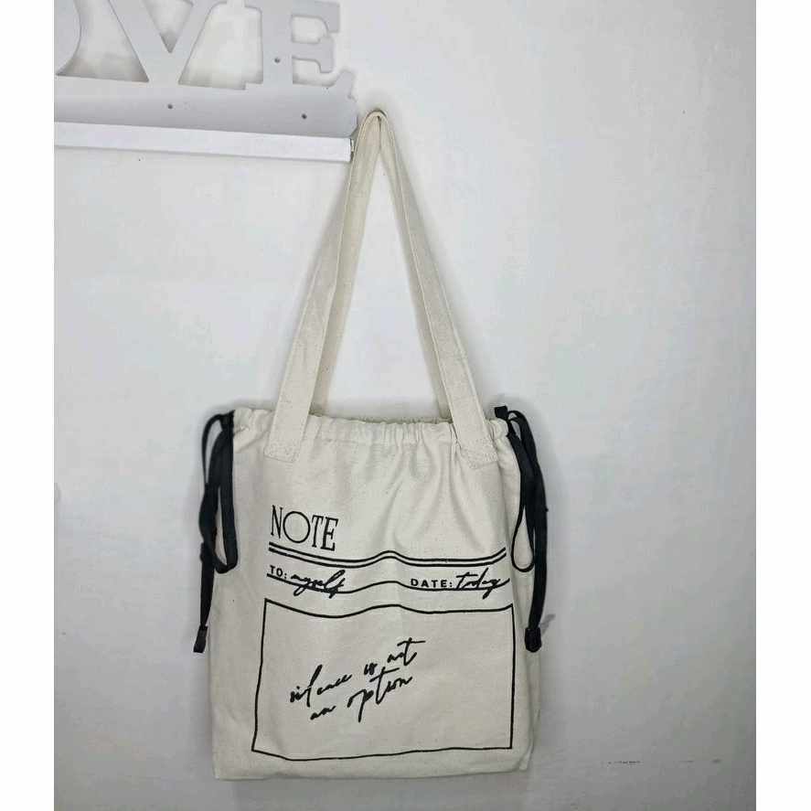 Totebag Kanvas Premium Tebal /totebag premium wanita / tote bag kanvas tebal -tas serut wanita