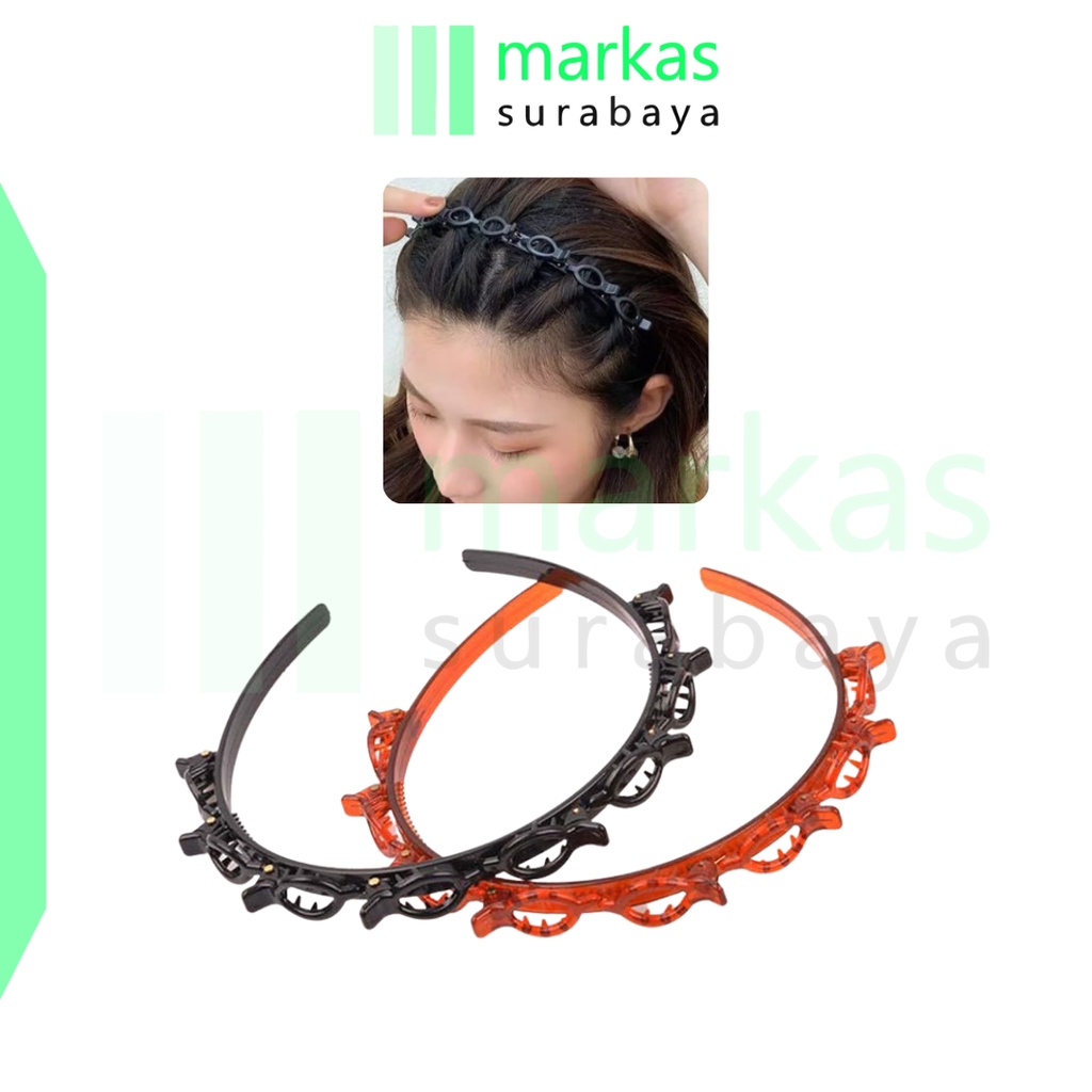 MARKAS ACC168 Bando Jepit Rambut Kepang Headband Korean Polos Aksesoris Rambut