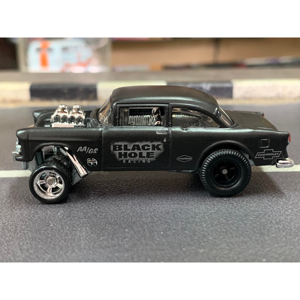 Hotwheels Black Hole Racing 55 Chevy Bel Air Gasser Moon Eyes Loose Pack