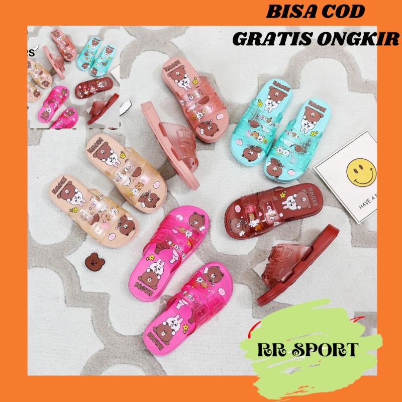 Sandal Anak Perempuan Slip On jelly / sandal karet Anak Karakter / Sandal Jelly Anak Cewek / Sandal 